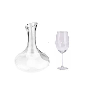 Glazen decanter karaf 1,8 liter incl 4 wijnglazen 580ml - Decanteerkaraf