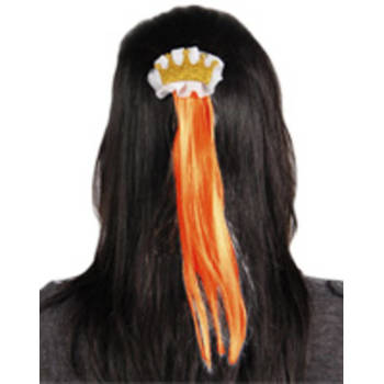 Folat haarclip kroon dames polyester oranje