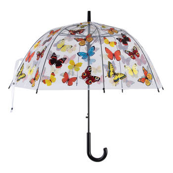 Esschert Design paraplu Vlinders 83 x 81,5 cm PP transparant