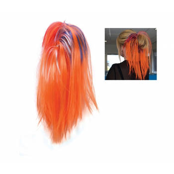 Oranje haarextensions voor dames - Verkleedhaardecoratie