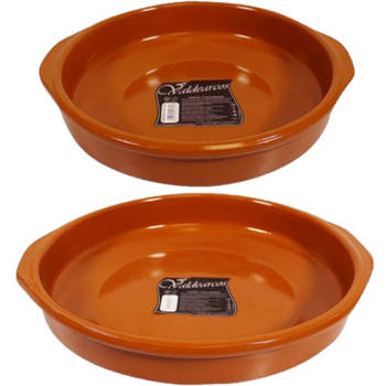 Set van 2x stuks tapas borden/ovenschalen Alicante met handvatten 32 en 26 cm - Snack en tapasschalen