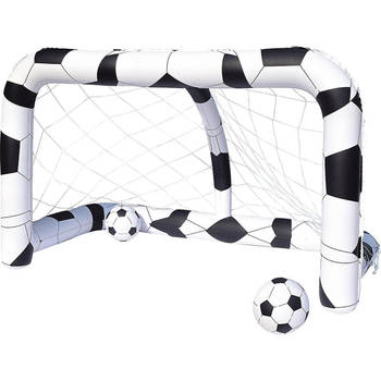 Set van 2x stuks voetbal doelen voor kinderen opblaasbaar 213 cm - Voetbaldoel