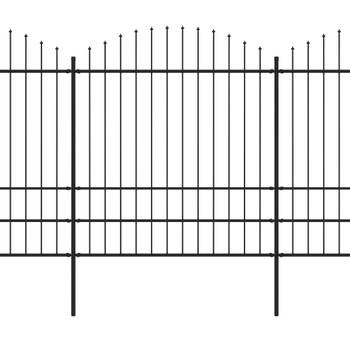 The Living Store Stalen Tuinhek - 11.9m - 1.75-2m hoogte - zwart