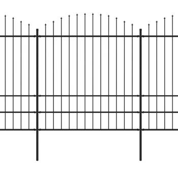 The Living Store Stalen tuinhek - 13.6m - zwart - (1.75 - 2)m - robuust staal