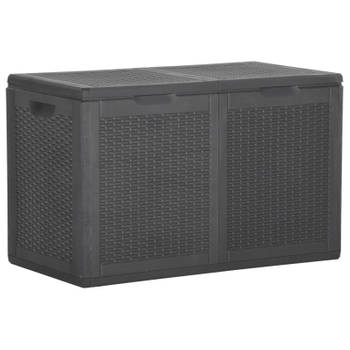 vidaXL Tuinbox 180 L PP rattan zwart