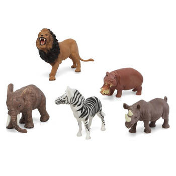 Speelgoed safari jungle dieren figuren 5x stuks - Speelfigurenset