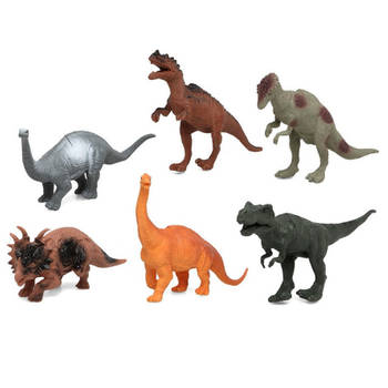 Speelgoed dino dieren figuren 6x stuks dinosaurussen - Speelfigurenset
