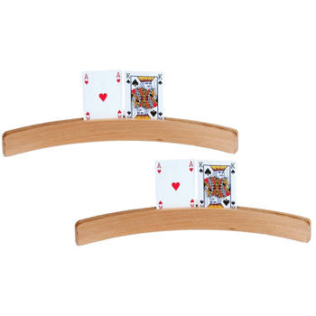 2x Speelkaartenhouders hout 50 cm - Speelkaarthouders
