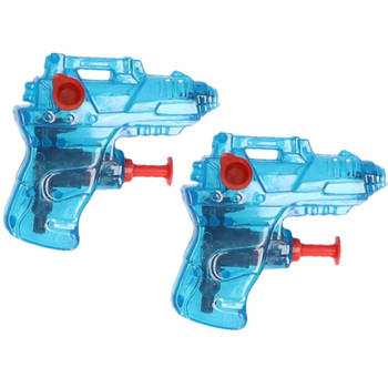 Set van 4x stuks mini waterpistool blauw 7 cm - Waterpistolen