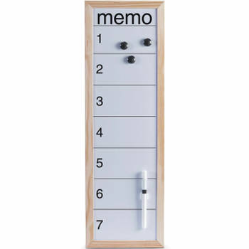 Magnetisch whiteboard/memobord incl. accessoires 20 x 60 cm - Whiteboards