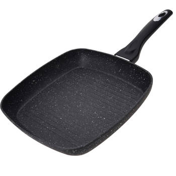 Zwarte grillpan koekenpan voor alle hittebronnen 26 cm - Grilpannen
