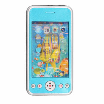 Blauwe speelgoed smartphone/mobiele telefoon met licht en geluid 11 cm - Speelgoedtelefoons