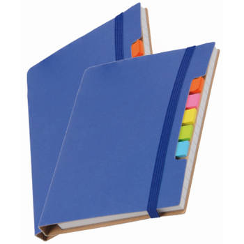 Pakket van 2x stuks schoolschriften/notitieboeken A6 harde kaft gelinieerd blauw - Notitieboek