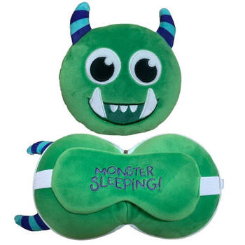 Monster knuffel kussen met slaapmasker voor kinderen - Slaapmaskers