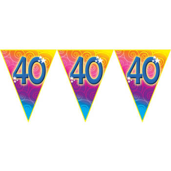 Verjaardag thema 40 jaar geworden feest vlaggenlijn van 5 meter - Vlaggenlijnen