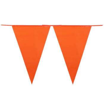 3x stuks oranje Holland plastic groot formaat buiten vlaggetjes van 10 meter - Vlaggenlijnen