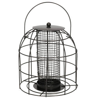 1x Vogel voederkooi 18 cm geschikt voor pindas voor kleine vogels in de tuin - Vogelvoederhuisjes