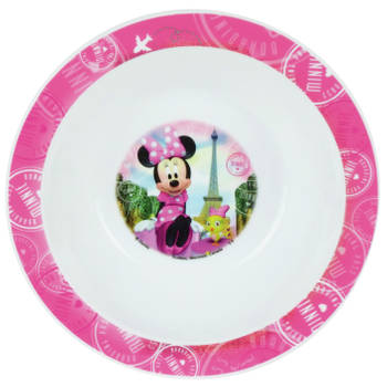 Kunststof ontbijtbordje diep Disney Minnie Mouse 16 cm - Kinderservies