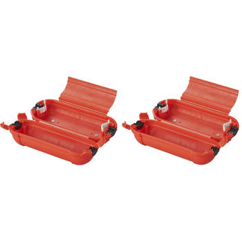 2x Stekkersafes / veiligheidsboxen stekkerverbindingen IP44 kunststof rood 21 x 8 x 8,5 cm - Stekkersafe