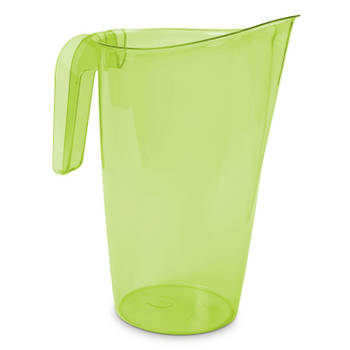 Waterkan/sapkan transparant/groen met inhoud 1.75 liter kunststof - Schenkkannen