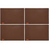 6x stuks rechthoekige placemats met ronde hoeken polyester cappuccino bruin 30 x 45 cm - Placemats