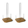 2x stuks keukenrolhouders metaal/bamboe 31 cm - Keukenrolhouders