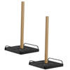 2x stuks keukenrol houders hout zwart 16 x 30 cm - Keukenrolhouders