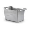 Plasticforte opberg Trolley Container - zilver - op wieltjes - L45 x B24 x H27 cm - kunststof - Opberg trolley