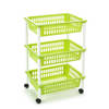 Opberg trolley met wieltjes - groen - kunststof - H62 cm - roltafels/organiser - Opberg trolley