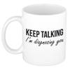 Keep talking diagnosing kado mok / beker wit - Psychologie geslaagd / afstudeer cadeau - feest mokken