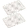 2x Witte dienbladen met anti-slip afwerking 26 x 35 cm - Dienbladen