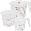 Keuken artikelen maatbekers set van 3 stuks 250-500-1000 ML - Maatbekers