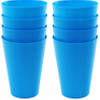 8x drinkbekers van kunststof 430 ml in het blauw - Drinkbekers
