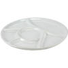 Wit fondue/gourmet/bbq bord 22,7 x 1,8 cm 6-vakken - Gourmetborden