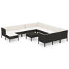 vidaXL 13-delige Loungeset met kussens poly rattan zwart