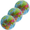 3x Anti-stress balletje planeet aarde/wereldbol/globe 7 cm - Stressballen