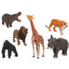 Speelgoed safari jungle dieren figuren 5x stuks variabele afmetingen 17 x 8 cm tot 6 x 7 cm - Speelfigurenset
