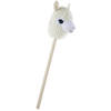 Pluche lama / alpaca stokpaardje creme 74 cm - Hobbelpaarden