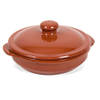 1x Terracotta stoofpotten/ovenschalen met deksel 18 cm - Braadpannen