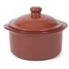 1x Terracotta stoofpotten/ovenschalen met deksel 18 cm - Braadpannen