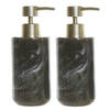 2x stuks zeeppompjes/zeepdispensers marmer look grijs kunststof 300 ml - Zeeppompjes