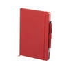 Set van 2x stuks luxe notitieboekje gelinieerd rood met elastiek en pen A5 formaat - Notitieboek