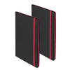 Set van 2x stuks notitieboekje met rood elastiek A5 formaat - Notitieboek