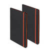 Set van 2x stuks notitieboekje met oranje elastiek A5 formaat - Notitieboek