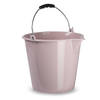 Huishoud schoonmaak emmer kunststof oud roze 9 liter inhoud 30 x 26 cm - Emmers