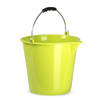 Huishoud schoonmaak emmer kunststof groen 9 liter inhoud 30 x 26 cm - Emmers