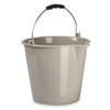 Huishoud schoonmaak emmer kunststof taupe 9 liter inhoud 30 x 26 cm - Emmers