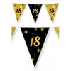 3x stuks leeftijd verjaardag feest vlaggetjes 18 jaar geworden zwart/goud 10 meter - Vlaggenlijnen