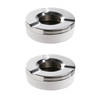 2x stuks ronde terras asbakken zilver RVS 9,5 x 3.2 cm - Asbakken