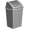 Grijze vuilnisbak/afvalbak met klepdeksel 9 liter - Prullenbakken